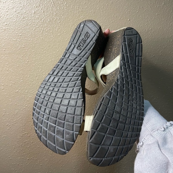 Teva Cabrillo Light Green Strappy Leather Cork Wedge Sandals Women’s 9.5 - Picture 2 of 15